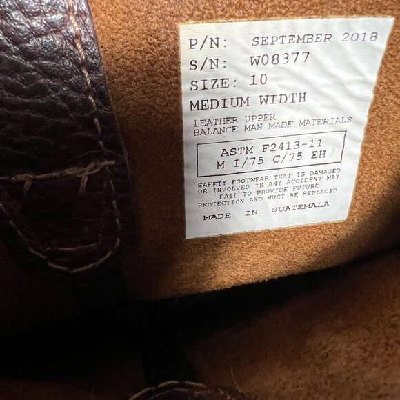 Wolverine Mens Steel Toe Boots Size 10 Leather Upper - Picture 8 of 10